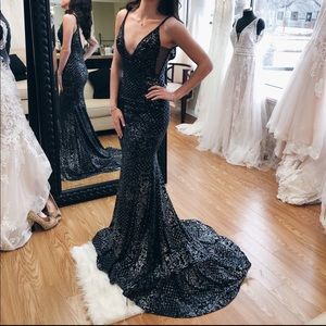 Black and Silver Jovani Prom Dress